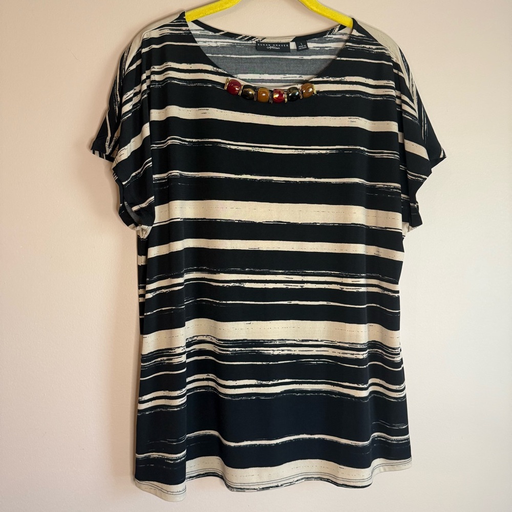SUSAN GRAVER Artisan Striped Women's Top